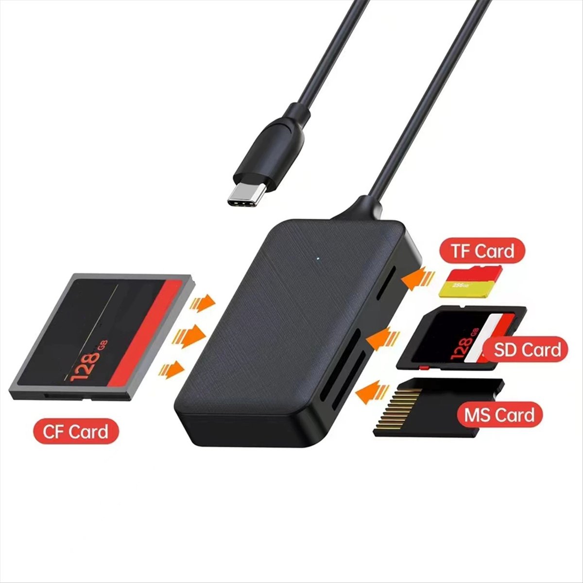 Micro Sd Card - (A60I) Czytnik kart 4-w-1 Typ C
